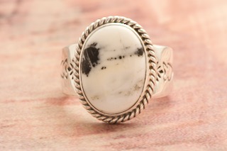 Genuine White Buffalo Turquoise Sterling Silver Ring